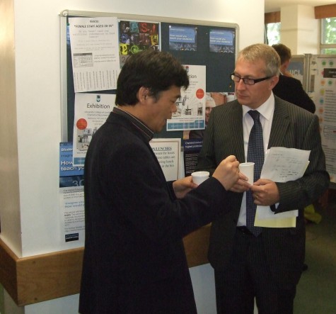 Launch of the UCL Electrochemical Innovation Lab- Professor Xiao Guo and Dr Dave Hodgson networking at the poster session.